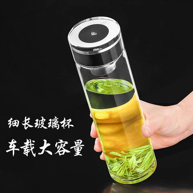 高硼硅玻璃杯带盖男泡茶杯大容量便携水杯高颜值女杯子2025新款