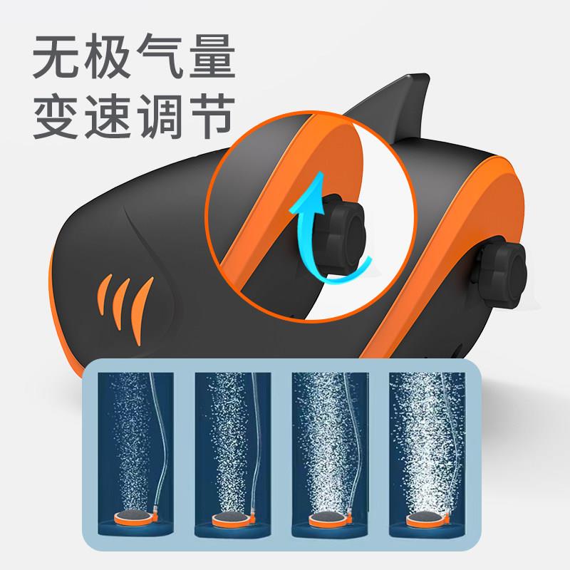 一方黑鲨负离子氧气泵鱼缸打氧泵超静音增氧泵养鱼专用小型氧气泵