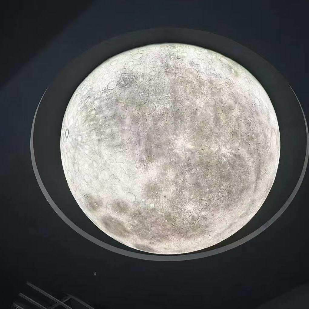 大号半圆球形月亮灯北欧吸顶灯月球灯卧室饭厅星球灯网红工装定制