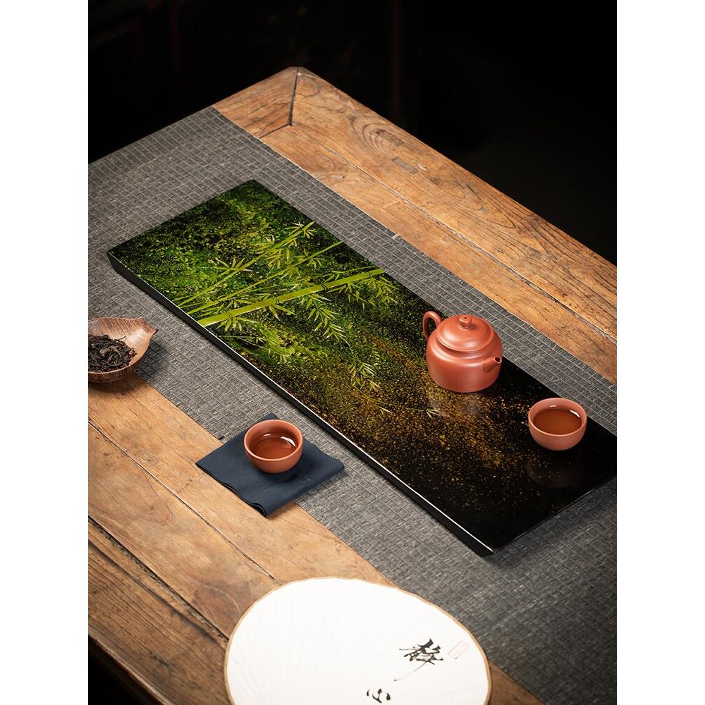 漆器茶具福州大漆漆画电木干泡茶台家用茶室茶空间装饰茶器礼品图片