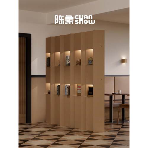 陈翔收纳屏夜光显示展示架办公室前台隔断边框现代简约隔断假墙