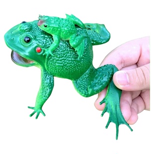 软胶蛇幼儿园儿童玩具母子青蛙捏捏叫BB哨昆虫动物模型仿真发声