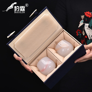 新款琉璃茶杯子功夫茶杯单个人专用主人杯男士会议室仿古怀旧礼盒