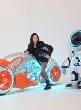 发光机器人摆件大型落地酒吧KTV酒馆餐厅展厅科技感雕塑赛博朋克