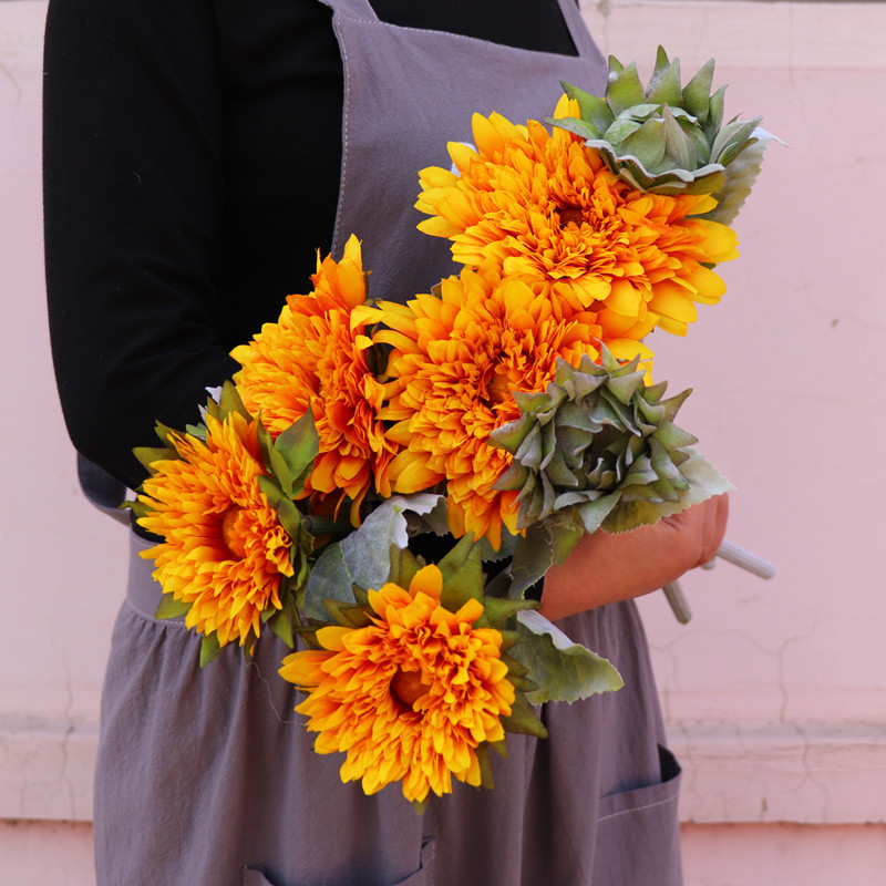 欧式仿真花千层太阳花向日葵手札花花束花艺假花绢花家居饰品装饰