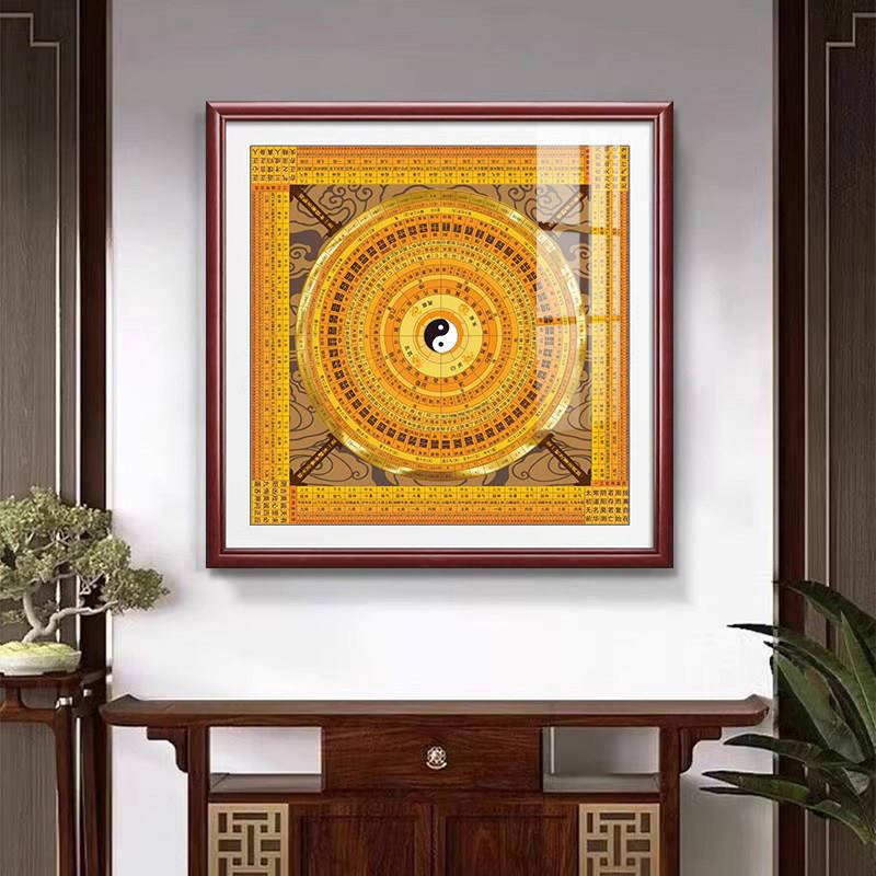 干坤八卦太极罗盘图挂画易经周易先天后天中式风水玄关客厅装饰画