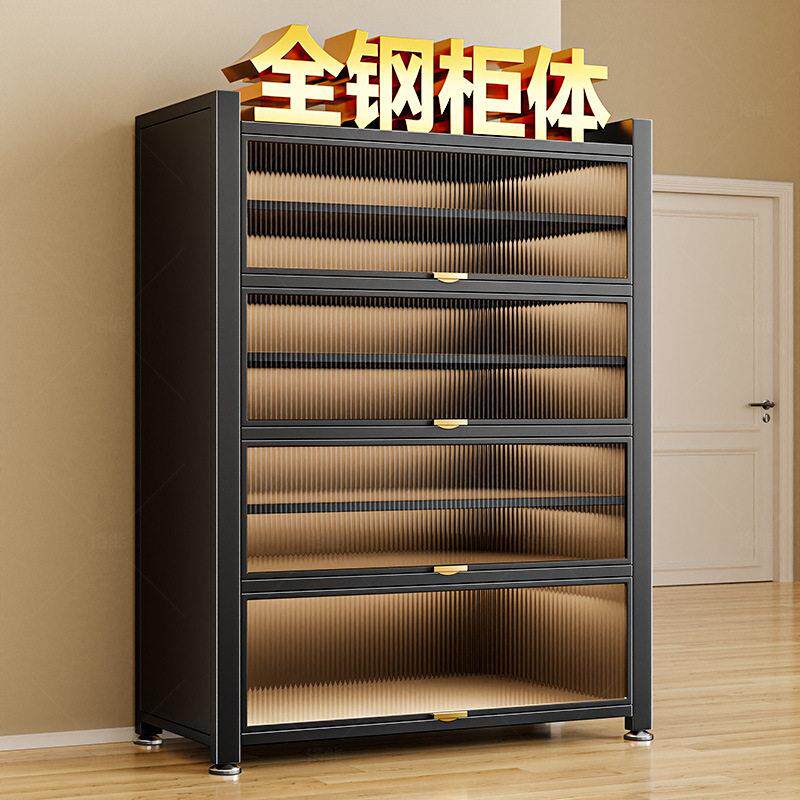 桌布钢制鞋柜门口多层收纳柜入户玄关大容量收纳柜金属收纳层架鞋