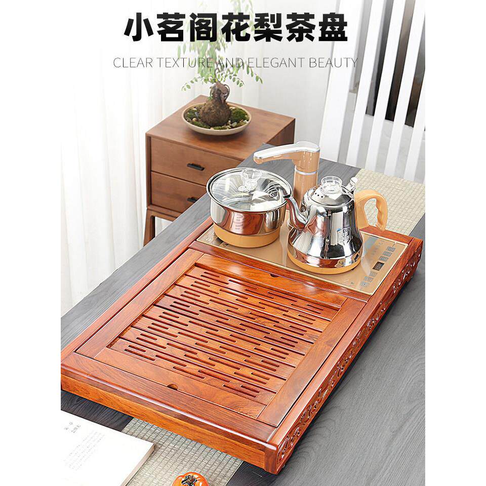 刺猬紫檀花梨木茶盘套装家用四合一全自动简约实木小茶台功夫茶具