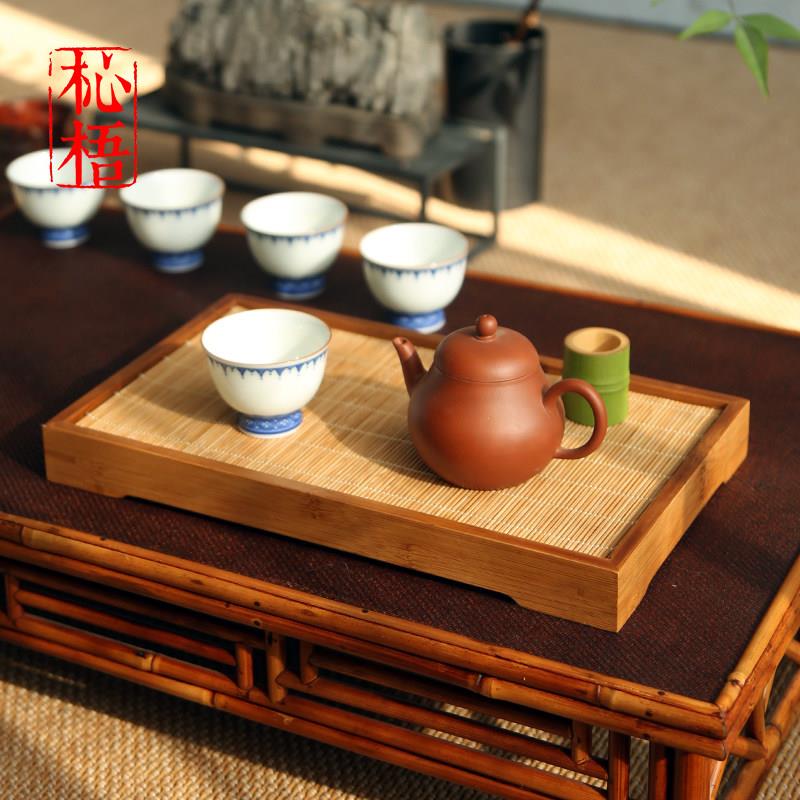 迷你简约干泡茶台家用功夫茶具茶盘托盘茶托小型竹木茶盘排水茶海