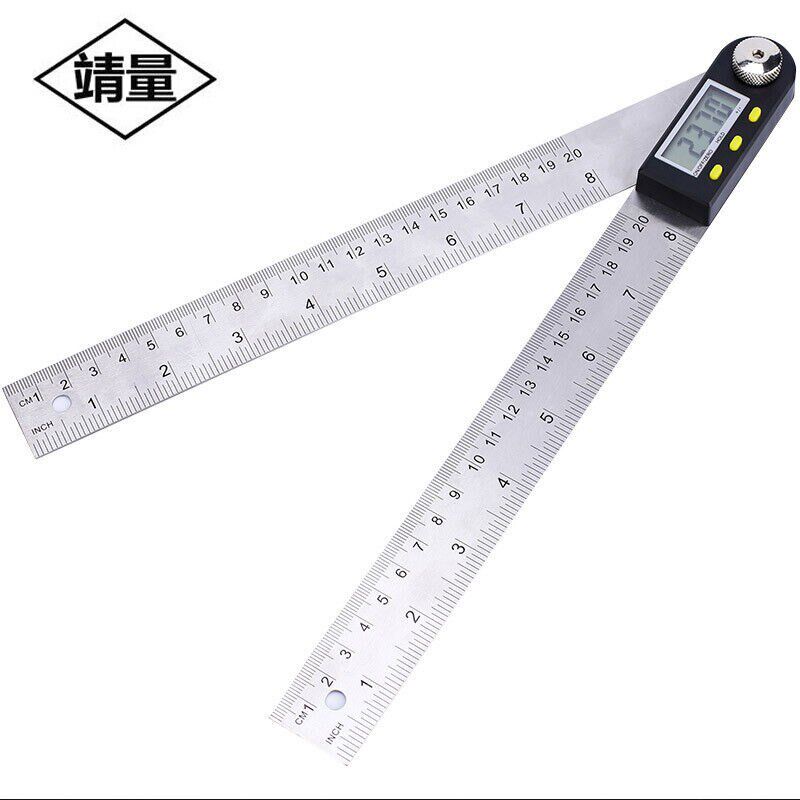 靖量数显角度尺不锈钢电子角度规高精度量角器角度测量仪0-200mm