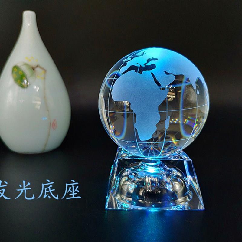 水晶地球仪家居工艺品客厅办公室书桌装饰品奖杯奖牌配件送礼摆件