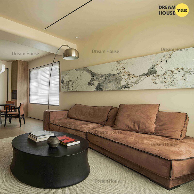 意式极简原版baxter布达佩斯转角沙发客厅磨砂防猫抓布艺异形沙发