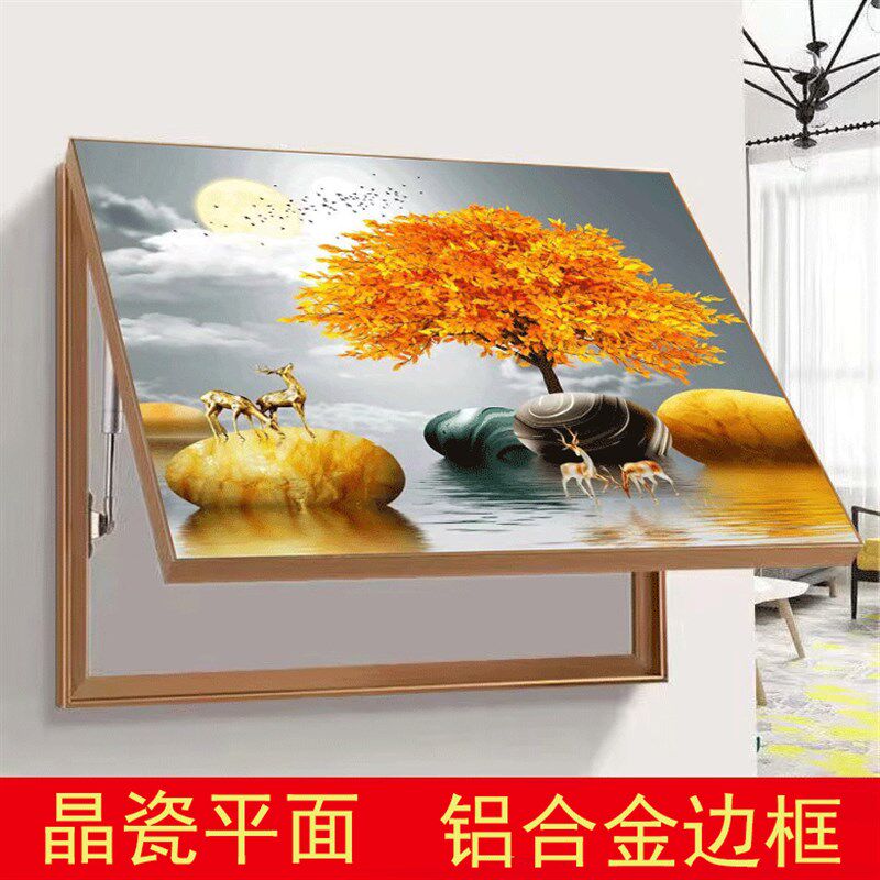 新款晶瓷平面电表箱装饰画遮挡配电箱总开关客厅餐厅走廊玄关挂墙,家居饰品,电表箱装饰画,淘宝优惠券,粉丝福利购,淘宝优惠卷