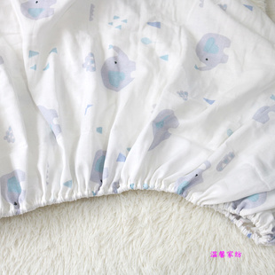 柔软高密度精梳棉 纯棉双层纱布 床笠 床垫防护罩 一圈松紧带