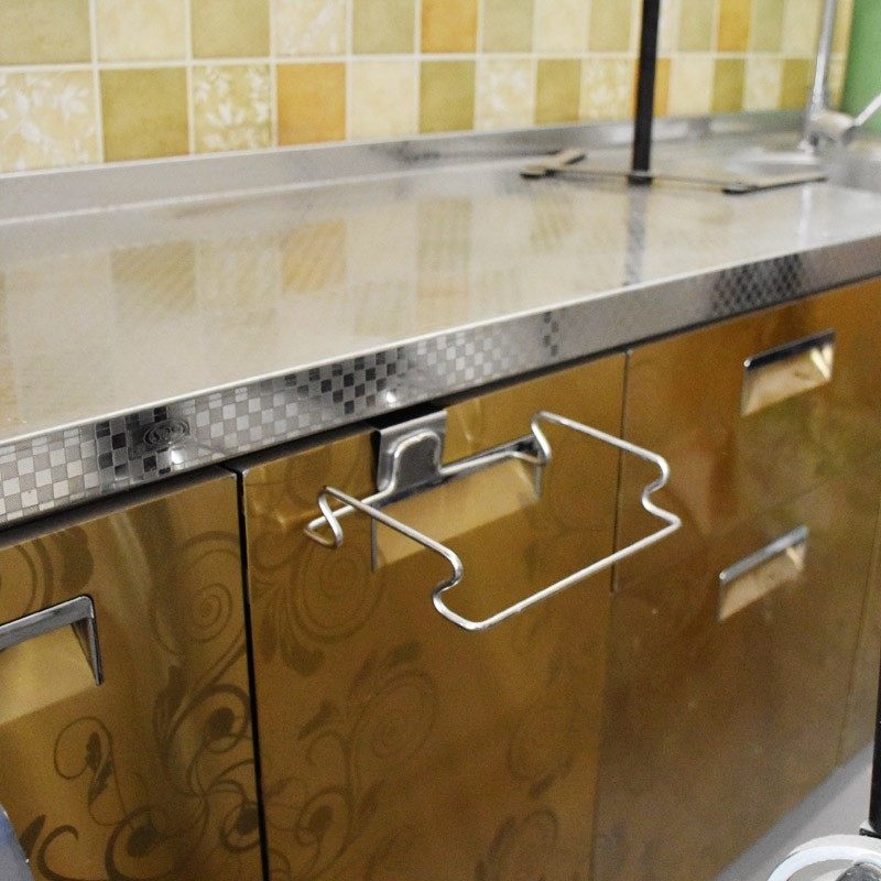 不锈钢门背式垃圾袋架子挂架卫生间橱柜门免钉收纳挂钩厨房抹布架,家庭/个人清洁工具,垃圾架,淘宝优惠券,粉丝福利购,淘宝优惠卷