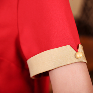 酒店服务员工作服夏装短袖饭店餐馆服务员工装火锅店农家院工作服