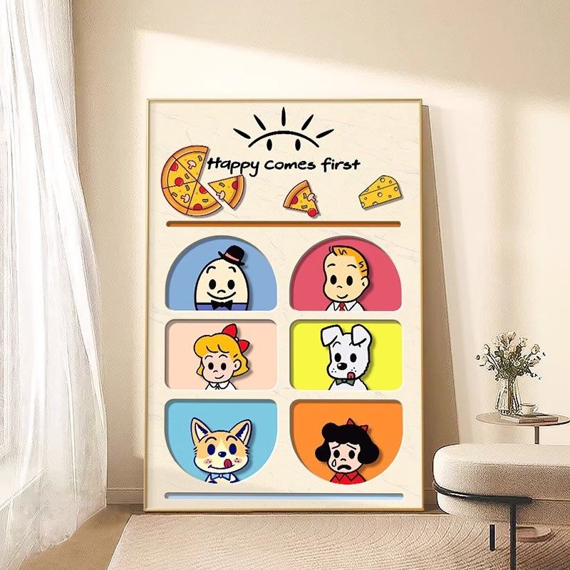 治愈风客厅装饰画原田治沙发背景墙挂画卡通入户玄关墙面壁画新款,家居饰品,现代装饰画,淘宝优惠券,粉丝福利购,淘宝优惠卷