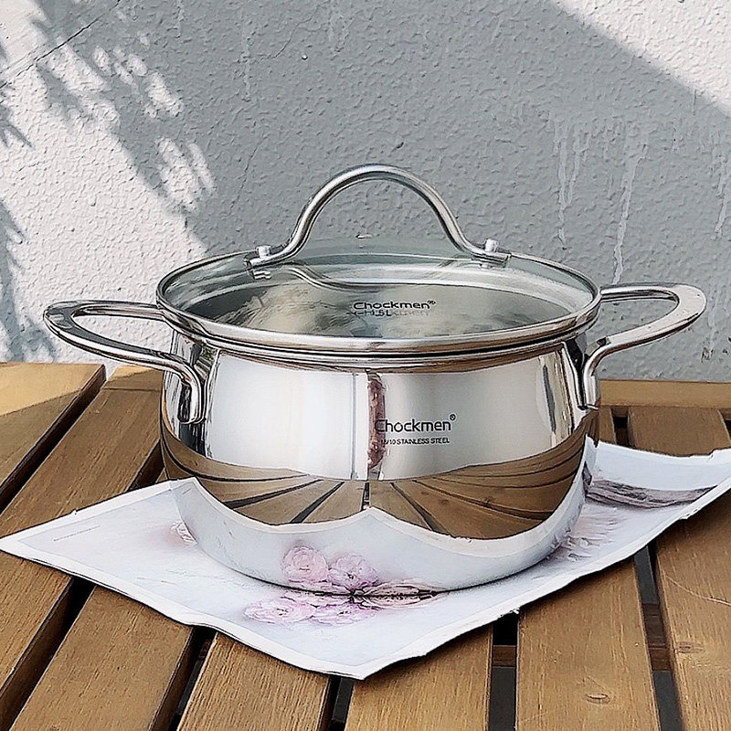 304不锈钢双耳奶锅家用小汤锅小炖锅辅食不粘锅燃气灶电磁炉适用