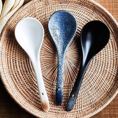 汤勺大号盛汤勺子家用陶瓷大汤勺长柄汤匙食品级调羹喝汤大勺餐具