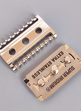 帝诗老式双刃剃胡刀Z0刀头 316L不锈钢双开关齿刮脸刀男士刮胡刀