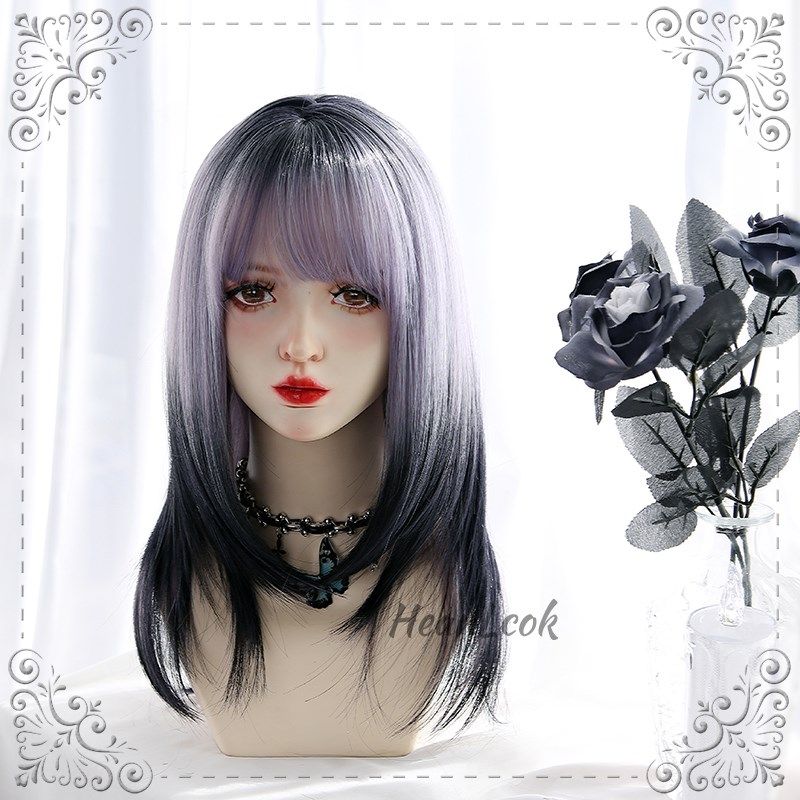 月眠韩可可原宿软妹Lolita紫黑渐变日常S发缝染色女长直假发,美发护发/假发,日常整顶假发,淘宝优惠券,粉丝福利购,淘宝优惠卷