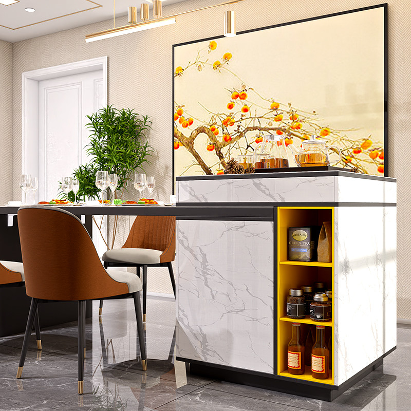 轻奢岩板伸缩岛台餐桌一体家用开放式厨房客餐厅中岛台多功能吧台,住宅家具,岩板餐桌,淘宝优惠券,粉丝福利购,淘宝优惠卷