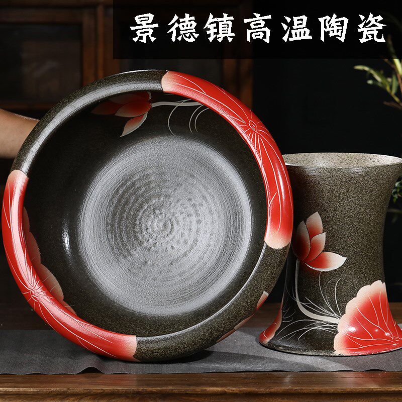 景德镇陶瓷落地立柱式鱼缸特大号金鱼缸睡莲碗莲荷花盆锦鲤缸室外,宠物/宠物食品及用品,底柜/落地缸,淘宝优惠券,粉丝福利购,淘宝优惠卷