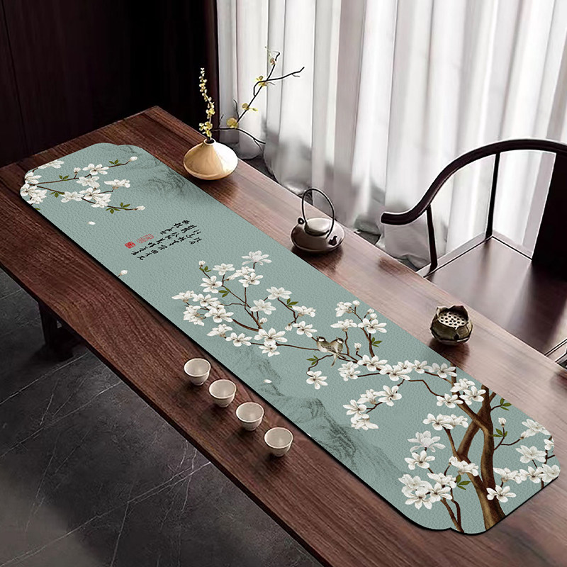 矽藻泥吸水茶垫新中式画烟雨餐桌桌旗长方形边柜防尘垫电视柜桌垫,居家布艺,茶席,淘宝优惠券,粉丝福利购,淘宝优惠卷
