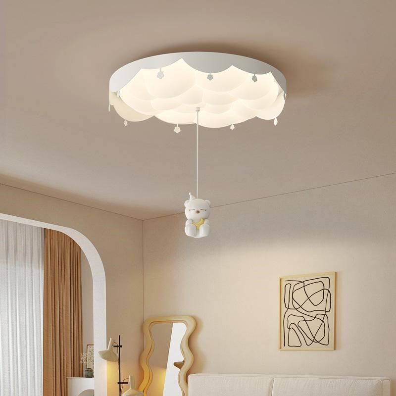 法式中古风房间灯创意皇冠卧室主灯具复古新中式胡桃色木纹吸顶灯,家装灯饰光源,儿童房吸顶灯,淘宝优惠券,粉丝福利购,淘宝优惠卷