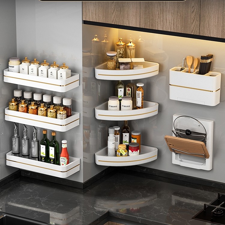 肆月厨房置物架免打孔壁挂式家用调味料品多功能挂钩刀架收纳架子,厨房/烹饪用具,厨房置物架/置物柜/角架,淘宝优惠券,粉丝福利购,淘宝优惠卷