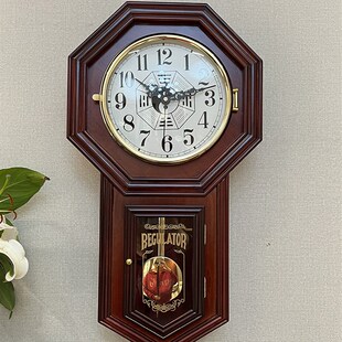 电子钟表静音扫秒音乐整点报时夜间自动止报挂钟摆钟复古八卦时钟