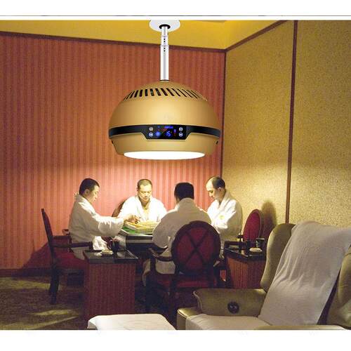 棋牌室空气净化器麻将室机器吸烟灯家用升降吊灯茶楼火锅店排烟机
