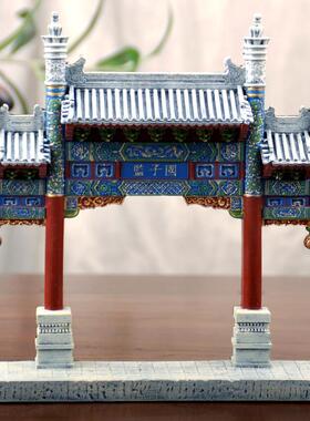 中式牌楼牌坊建筑模型桌面摆件中国风装饰怀旧1:60场景搭配可定制