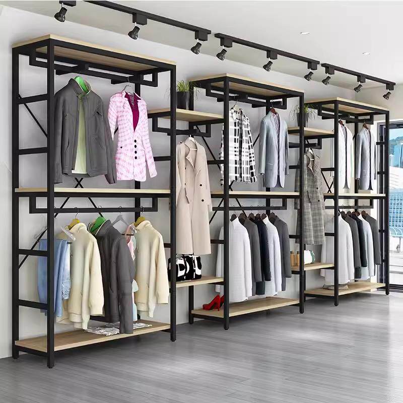 服装店展示架落地式男女童装双层挂衣母婴店铺展厅货架商场展示柜
