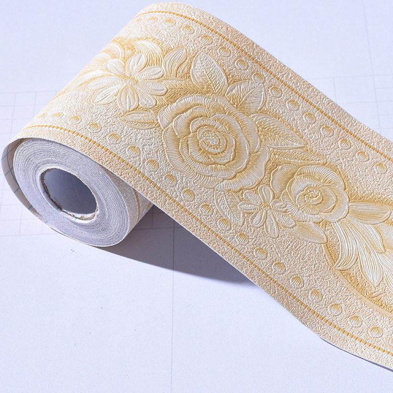 自粘3D立体卧室客厅加厚浮雕踢脚板厨房化妆室腰线防水贴纸宽10cm