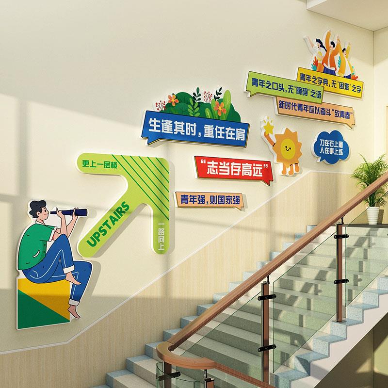 共青团青年之家文化墙贴学校楼梯墙面装饰初高中团员活动教室布置