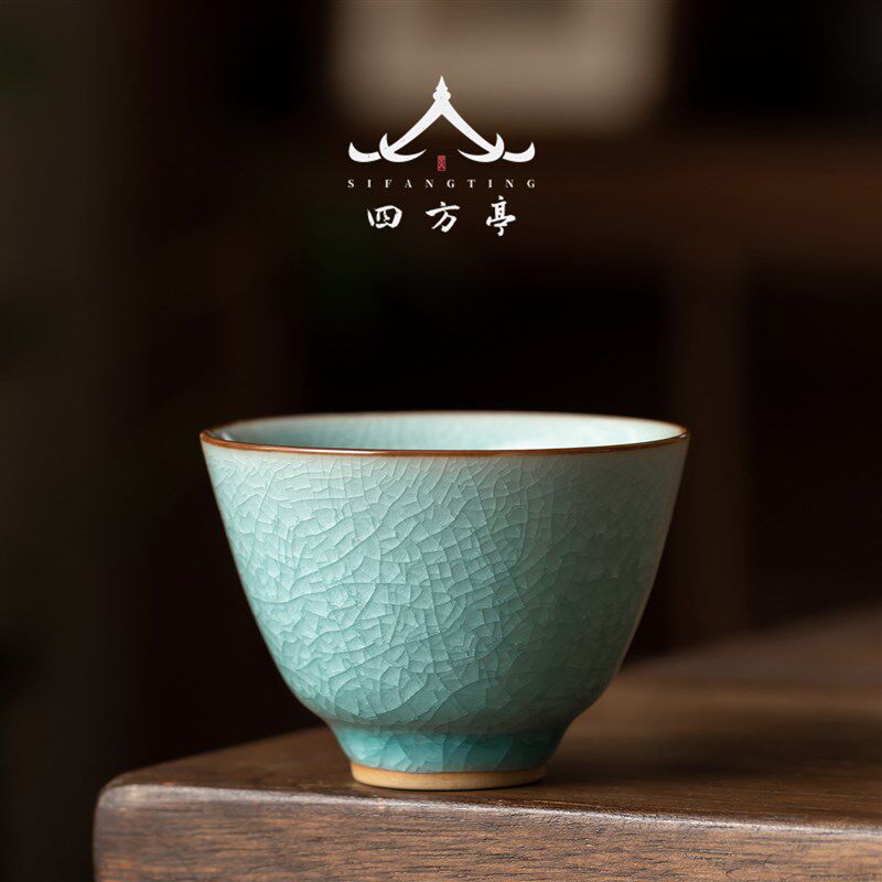 汝窑主人杯单杯功夫茶杯陶瓷茶盏茶具个人专用高档冰花冰裂品茗杯