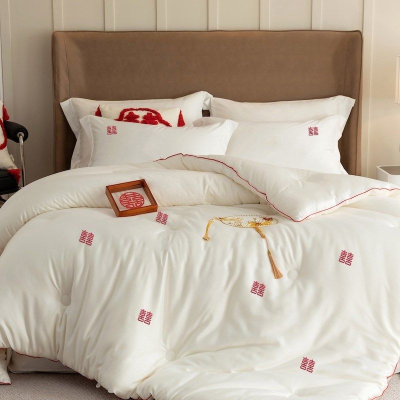 囍~大豆纤维婚庆冬被子刺绣结婚加厚保暖秋冬婚房空调被春秋被芯,床上用品,化纤被,淘宝优惠券,粉丝福利购,淘宝优惠卷