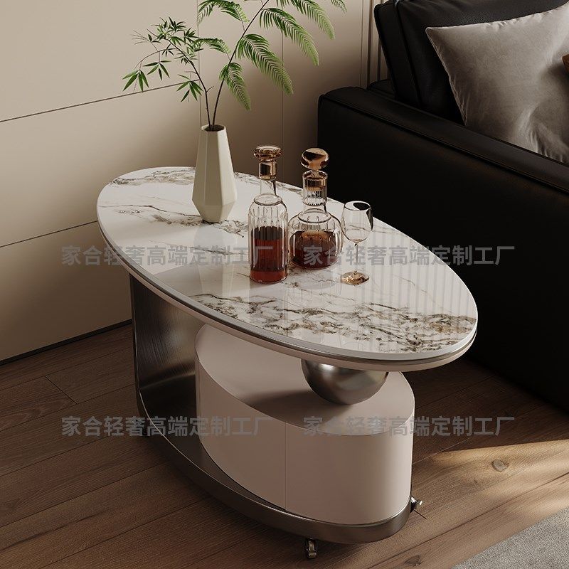 意式客厅带轮子移动小推车极简岩板沙发边几轻奢小户型茶几高级感,住宅家具,移动边几/推车,淘宝优惠券,粉丝福利购,淘宝优惠卷