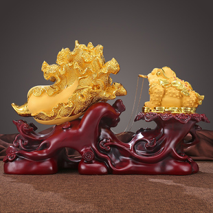 招财金蟾百财摆件玉白菜客厅装饰大气朋友乔迁开店开业高档送礼物