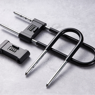 玻璃门锁双门插锁长锁密码锁商铺店铺超市门锁叉锁防盗u型锁具门