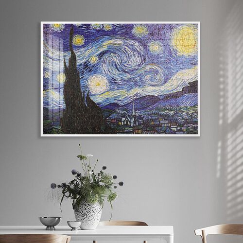 750x500mm拼图框50乘70平面彩色1000片500片天空之城铝合金画框架