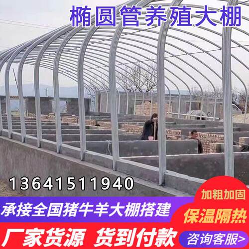 养殖大棚钢管骨架全套椭圆管温室养鸡鸭棚鹅棚养猪舍牛棚羊圈搭建