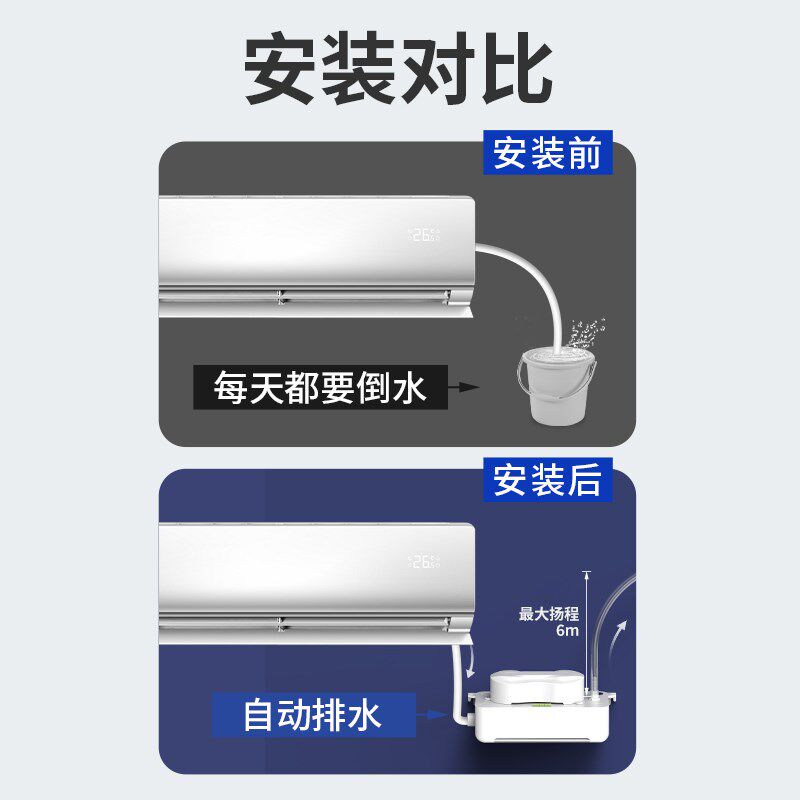 1-20匹空调排水泵吸顶机冷凝水提升泵外置自动抽水机家用柜机专用