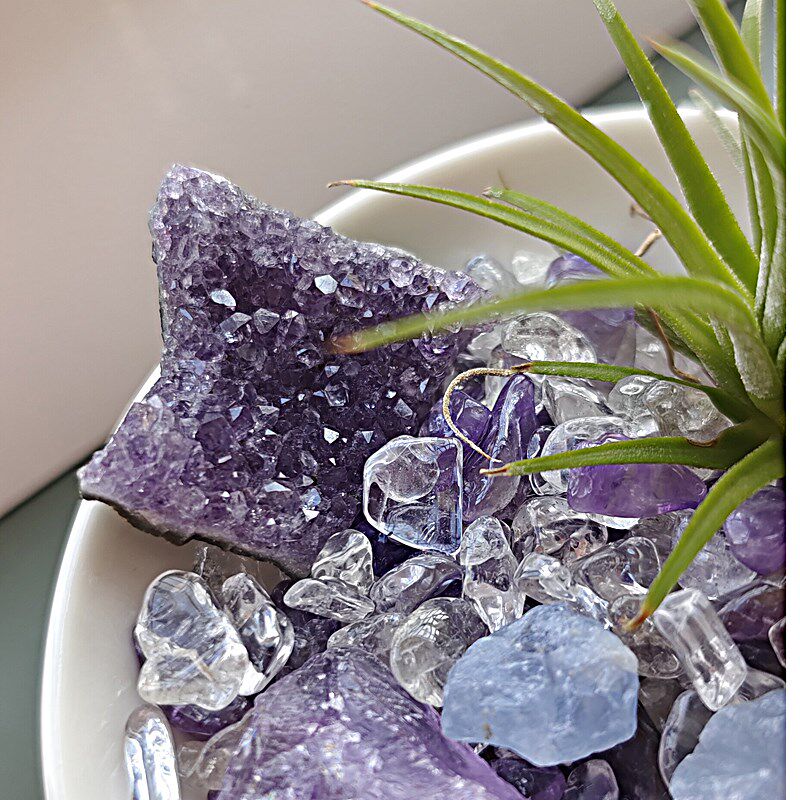 水晶盆栽l 能量水晶小盆栽/水晶盆景/工位搭档家居办公玄关摆件