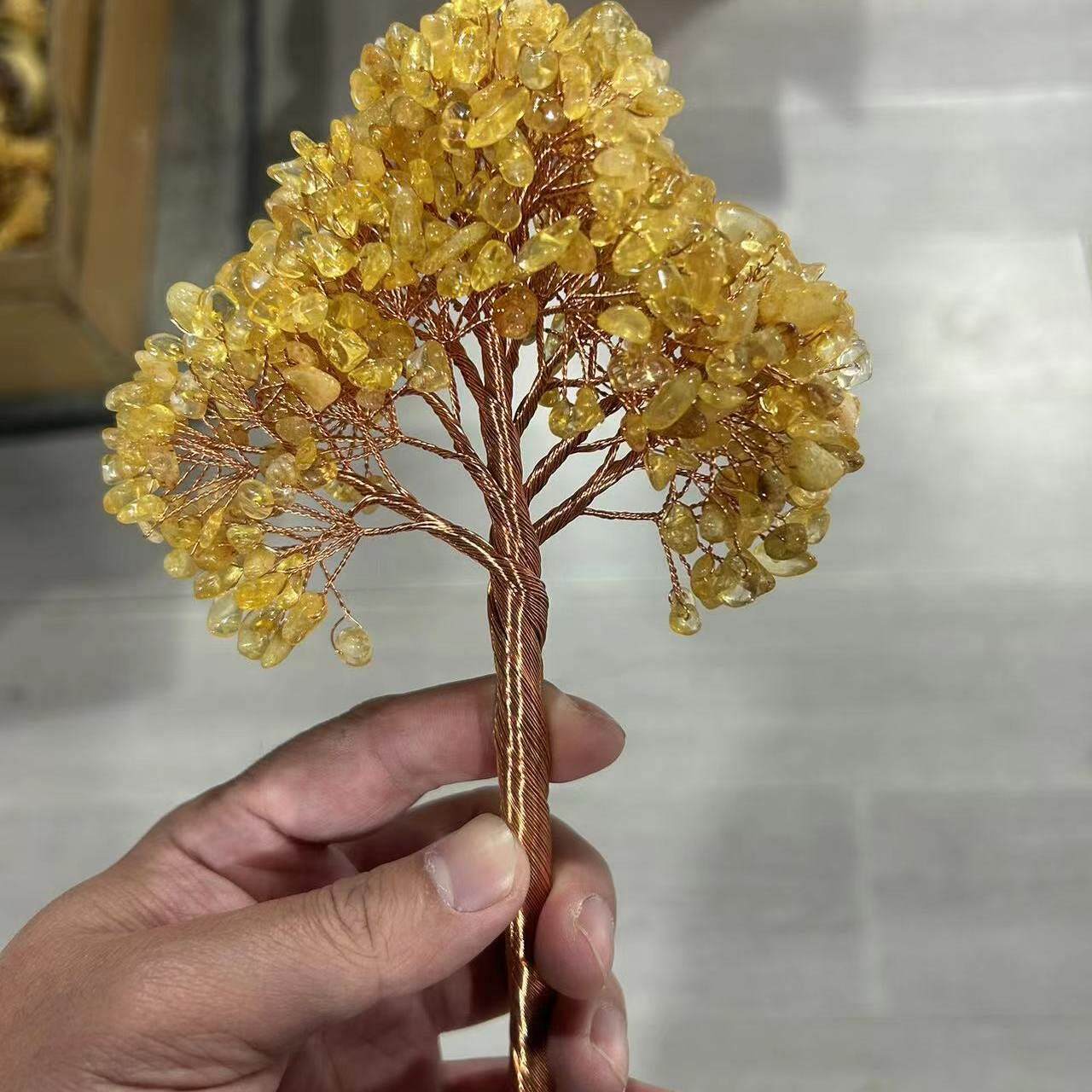 水晶树diy材料手工制作家居办公桌面装饰摆件水晶发财树diy材料包