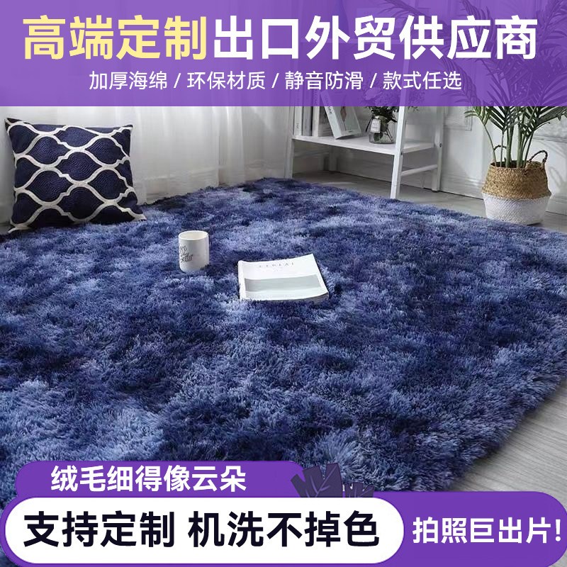 加厚防滑可水洗丝毛客厅卧室茶几地毯飘窗床边地垫满铺地毯可定做