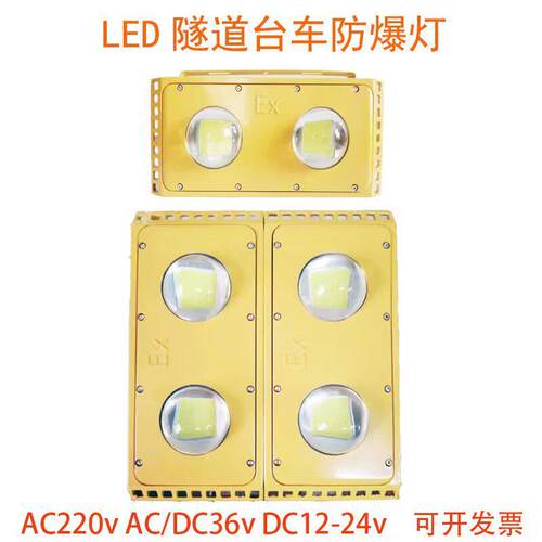 led防爆灯50W100W200W300W黄色防水防震投光隧道灯AC/DC36V台车灯