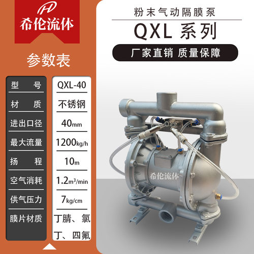 QXL-40PF46粉尘气动隔膜泵,304粉尘气动隔膜泵,不锈钢隔膜泵 包邮