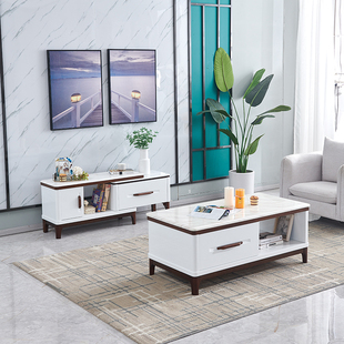 岩板电视柜茶几组合小户型电视柜1米1.1米加高款 卧室房间电视机柜